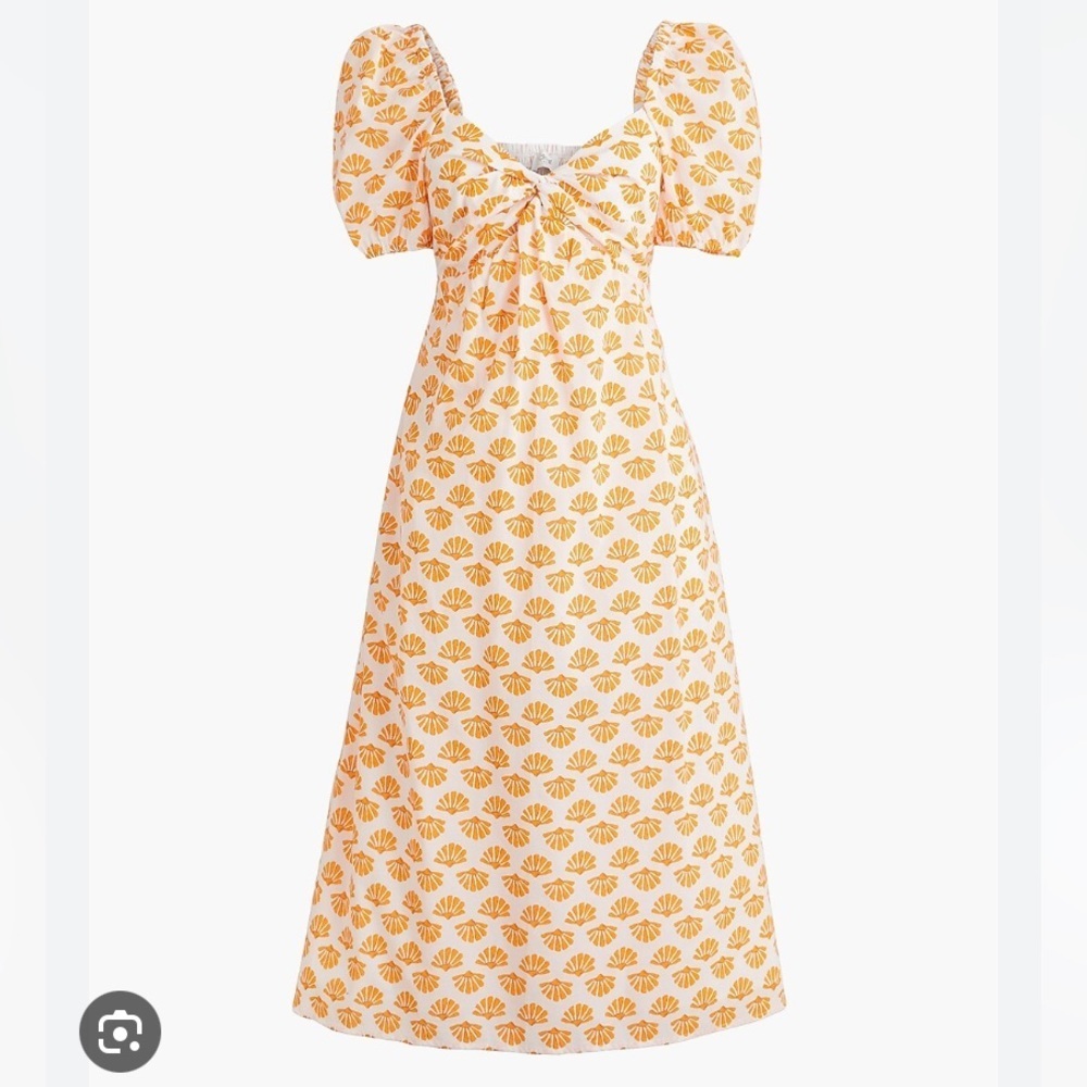 J. Crew Midi Dress with Yellow Print